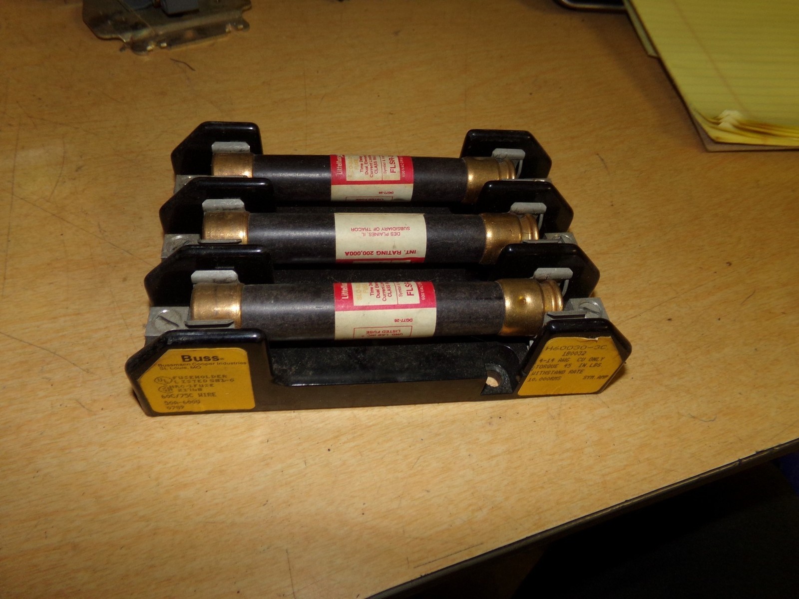 Buss H60030-3C Fuse Holder w/ Littelfuse FLSR-3 Fuses *FREE SHIPPING*