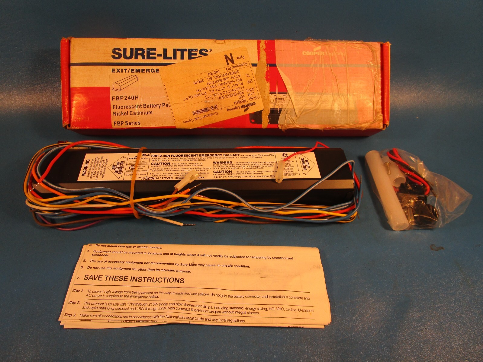 SURE-LITES FBP240H, Emergency Ballast Fluorescent Battery Pack, Nickel Cadmium