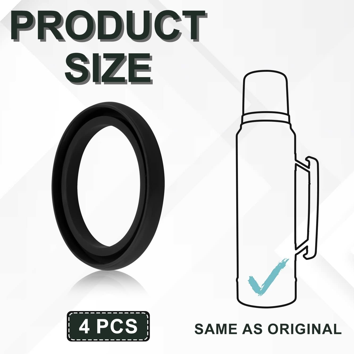 4pcs Silicone Replacement Gaskets Classic for Stanley, Silicone Seal Gasket for