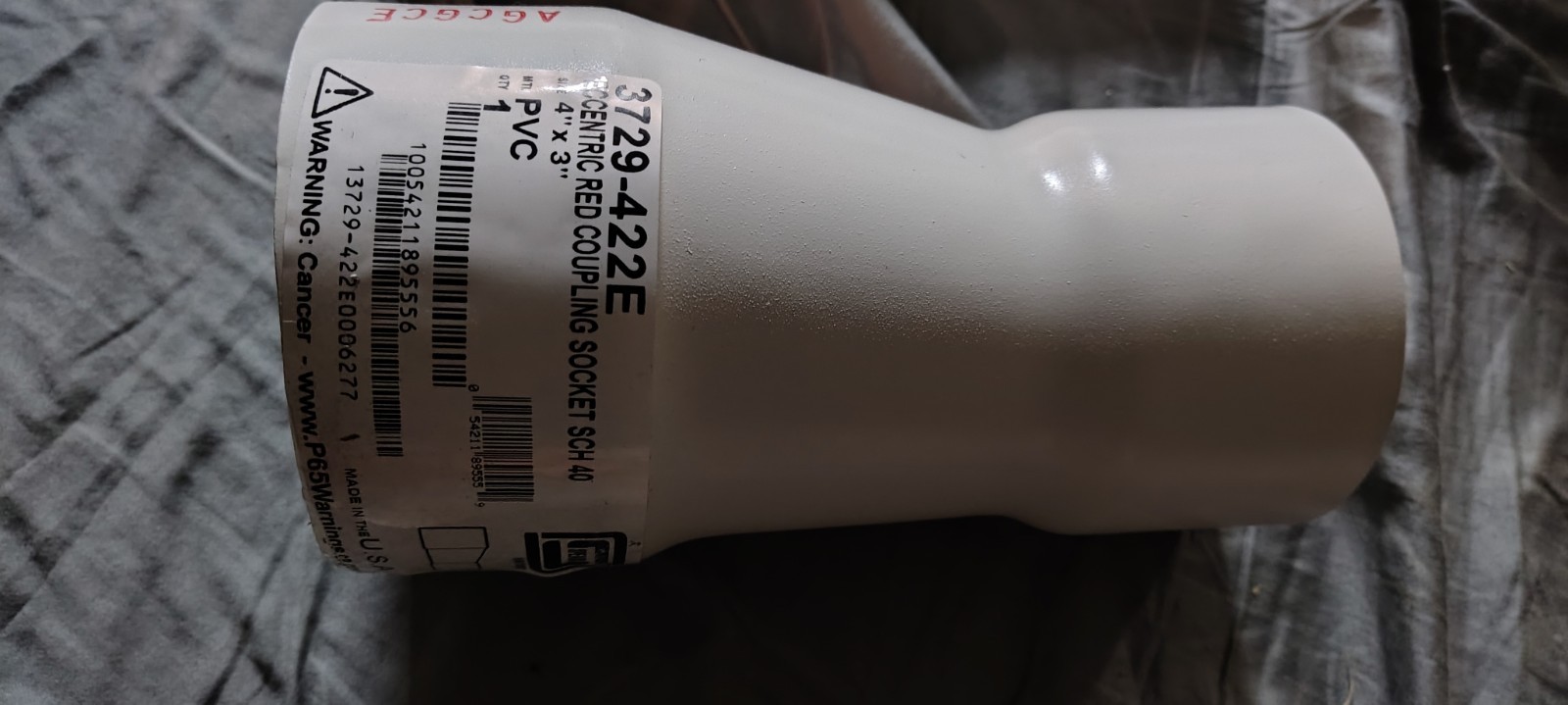 Spears 3729-422E 4X3 PVC Reducing Coupling Eccentric Socket SCH40