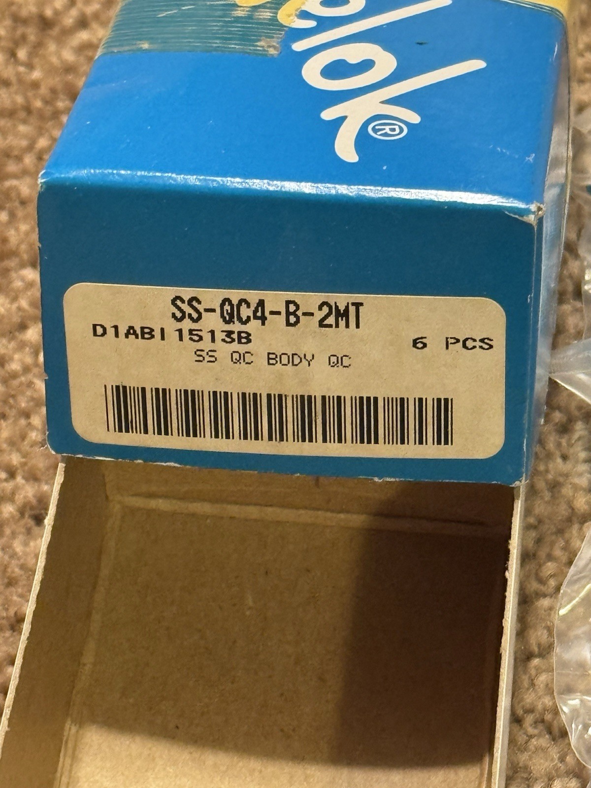 Lot Of 6 Swagelok SS-QC4-B-2MT QUICK CONNECT