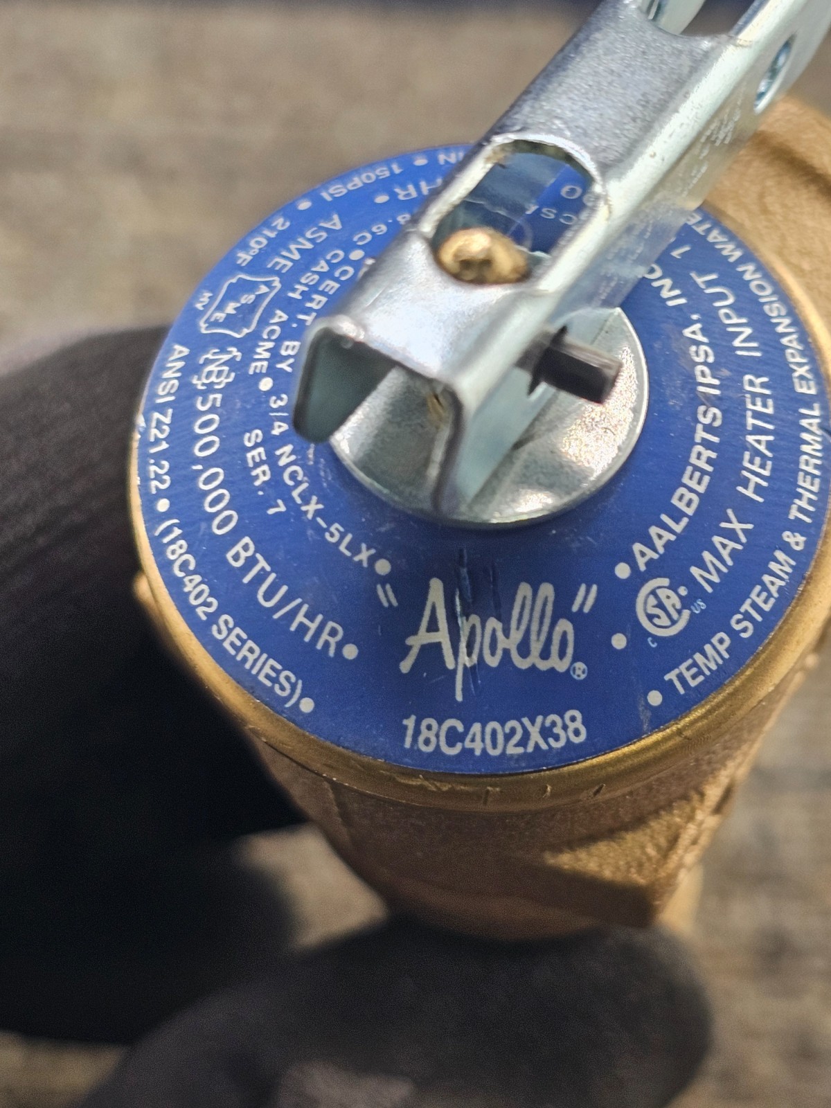 Apollo 18C402X38 3/4 in. Male x FNPT Bronze Relief Valve 150PSI