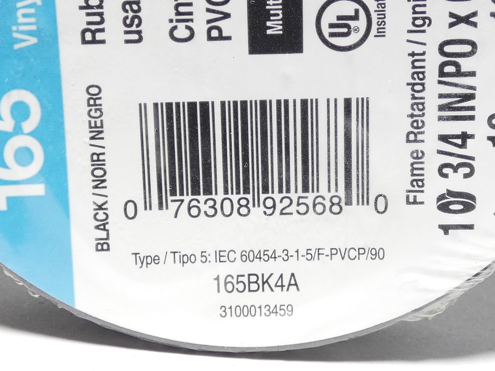 *Lot of 6* 3M 165BK4A Temflex Vinyl Black Electrical Tape 3/4″ x 60′ x .006″ …