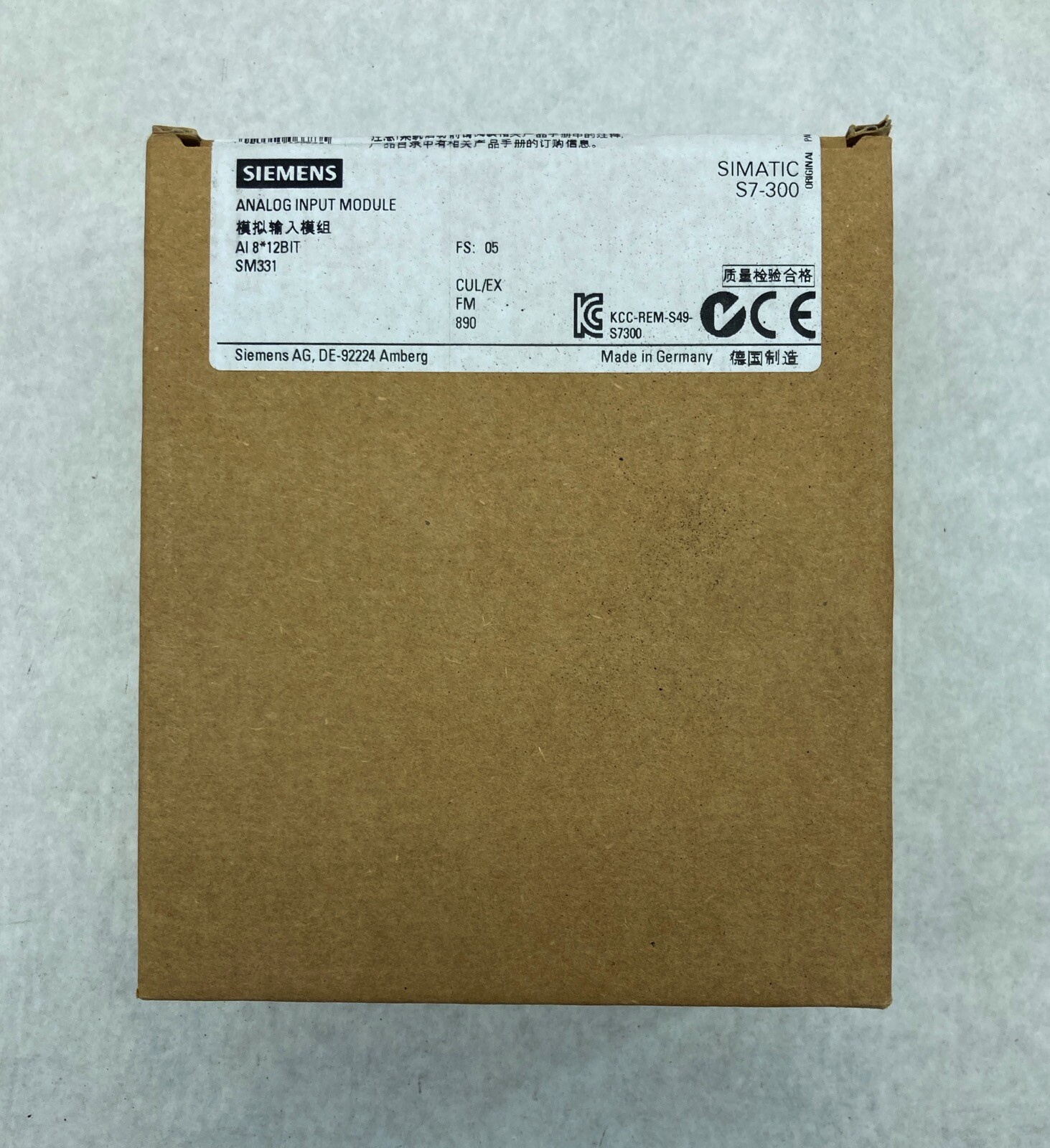 SIEMENS 6ES7 331-7KF02-0AB0 ANALOG INPUT MODULE SIMATIC S7-300