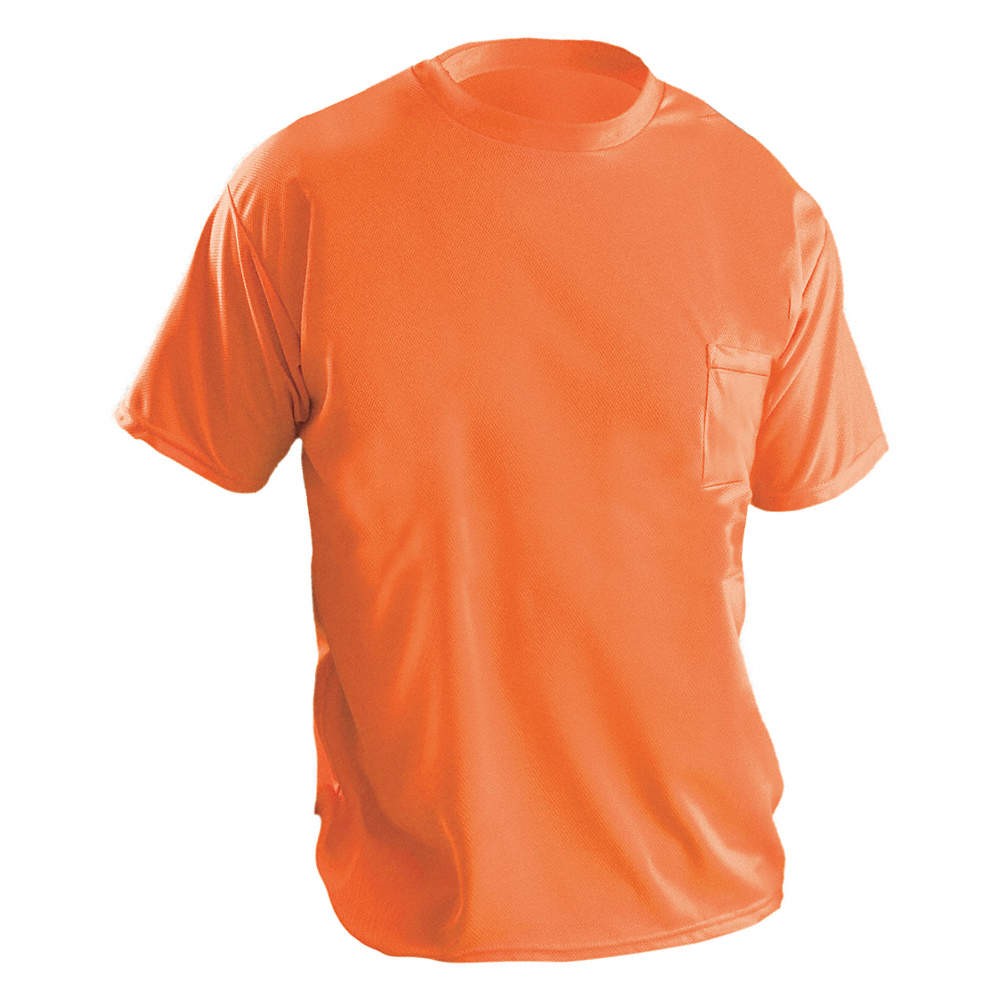 OCCUNOMIX LUX-XSSPB-OL T-Shirt,Hi-Vis Orange,29 in. L,L 48PY97