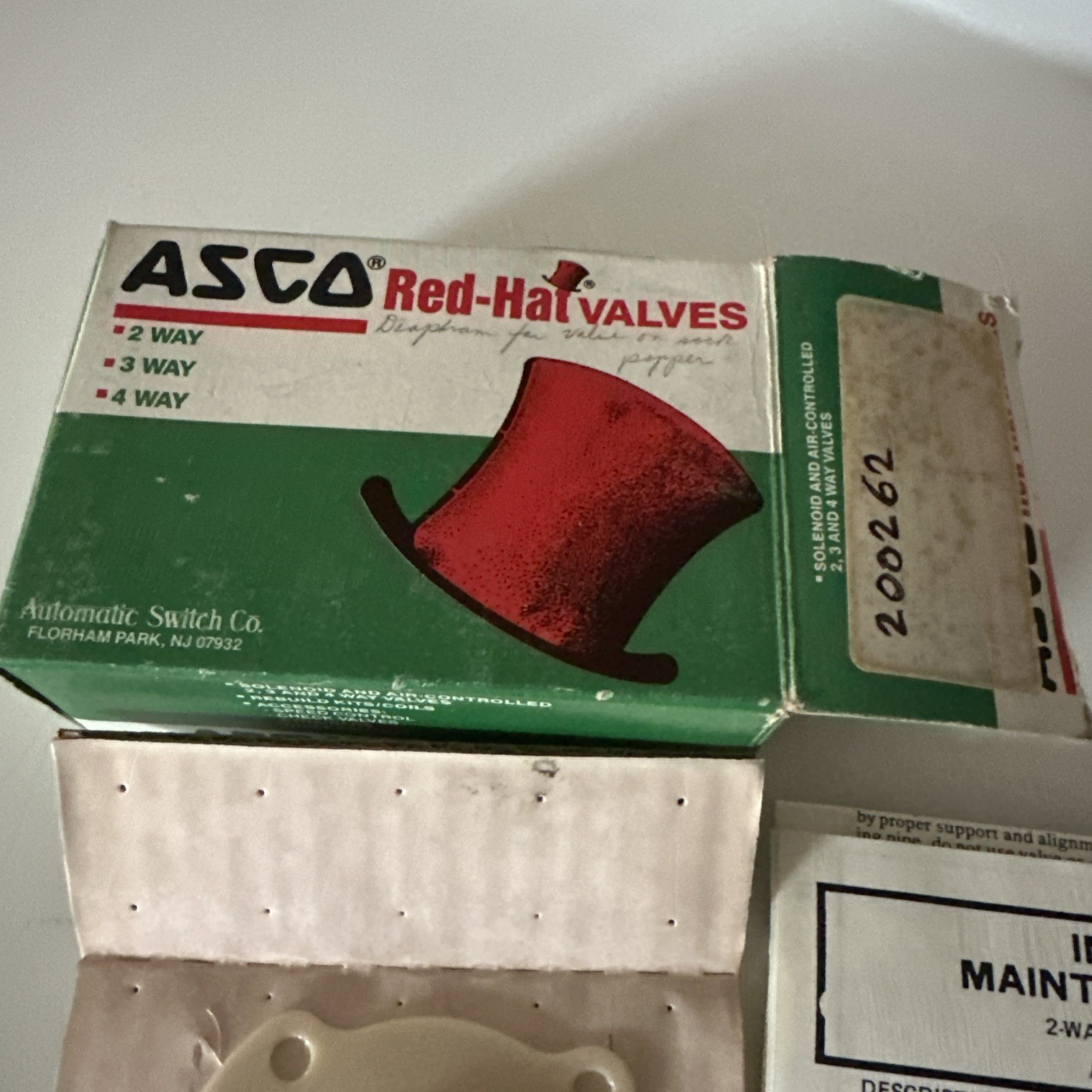 ASCO Red Hat 200262 Solenoid Valve Diaphragm Rebuild Kit OEM