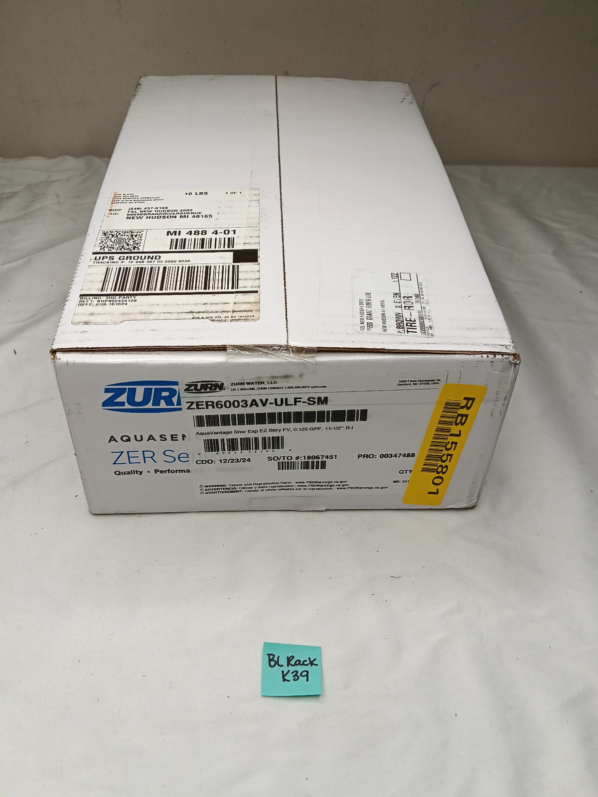 Zurn ZER6003AV-ULF-SM AquaSense 0.125 GPF Sensor Flush Valve