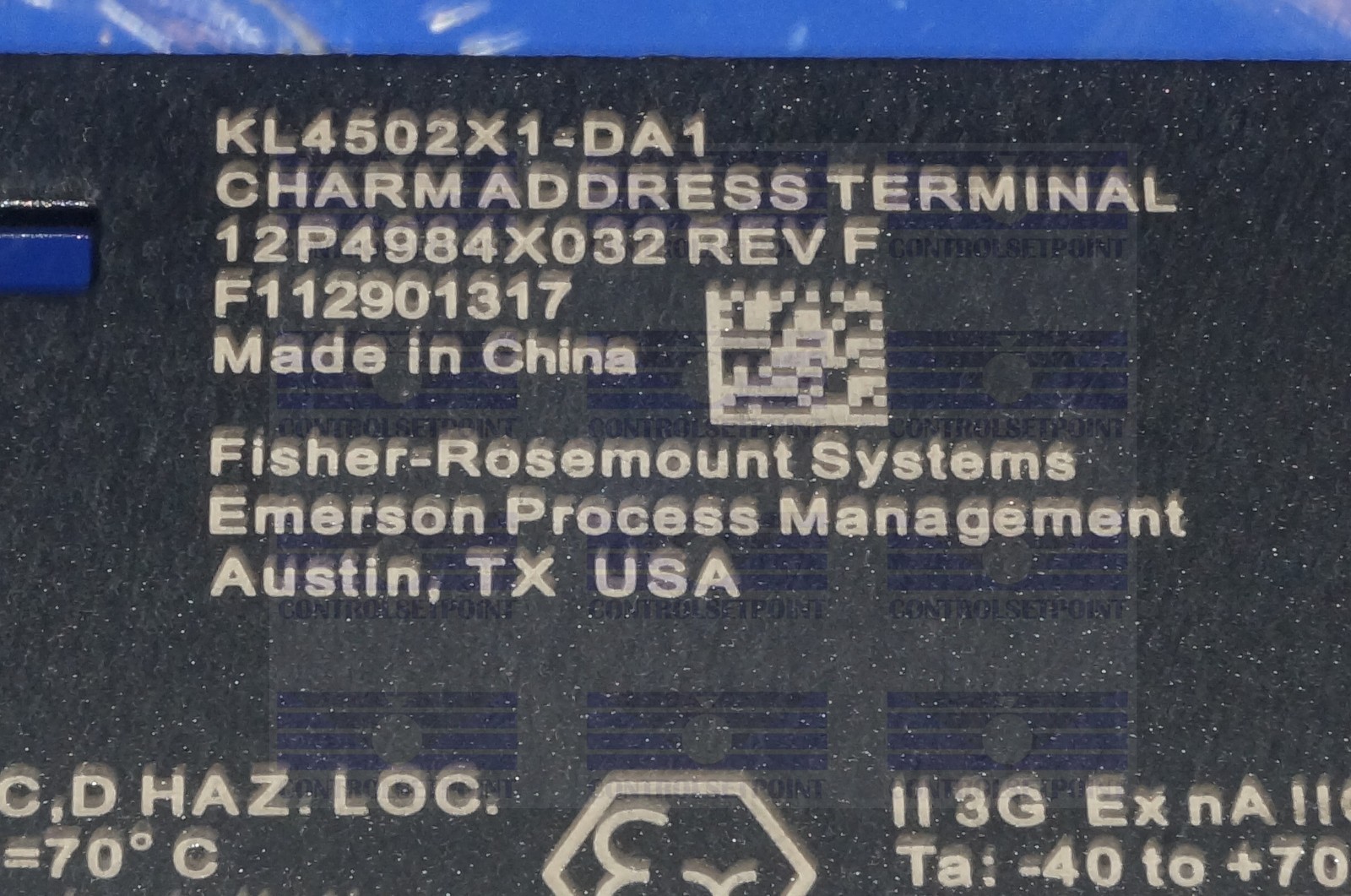 EMERSON DELTAV KL4502X1-DA1 CHARM ADDRESS TERMINAL BLOCK KL4501X2DA1 12P4984