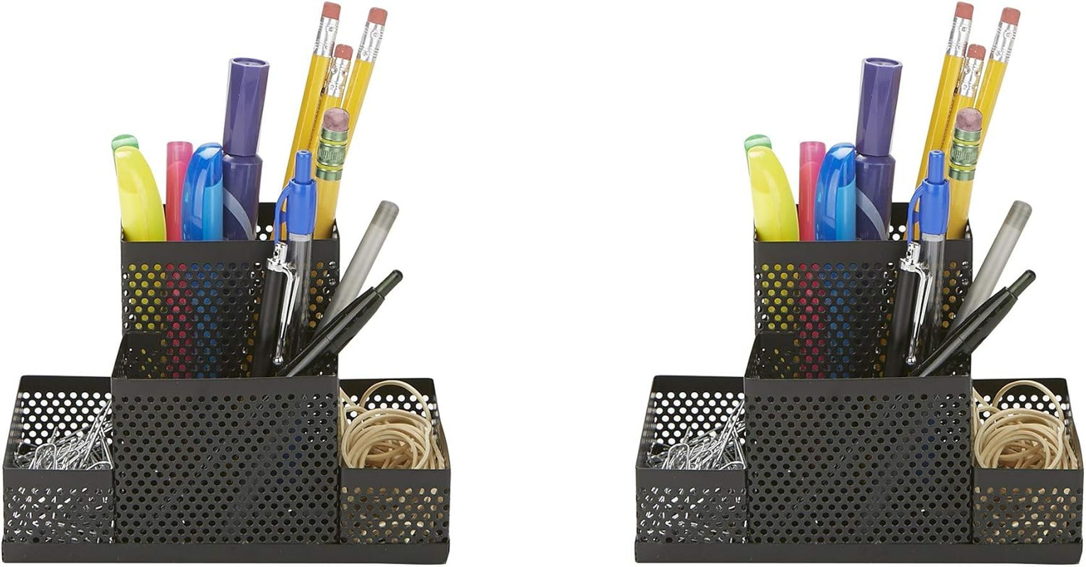 Mind Reader Desk Organizer [4-Compartment, 2-Piece Same Set] – Supplies and Acce