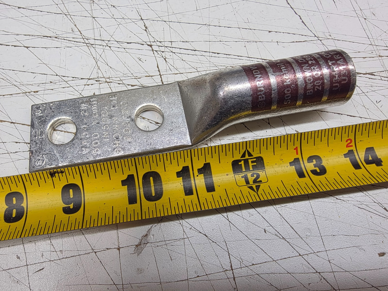 Burndy USA YA342N 1/2″ Stud Size 2 Hole 500 kcmil Compression Lug Brand New