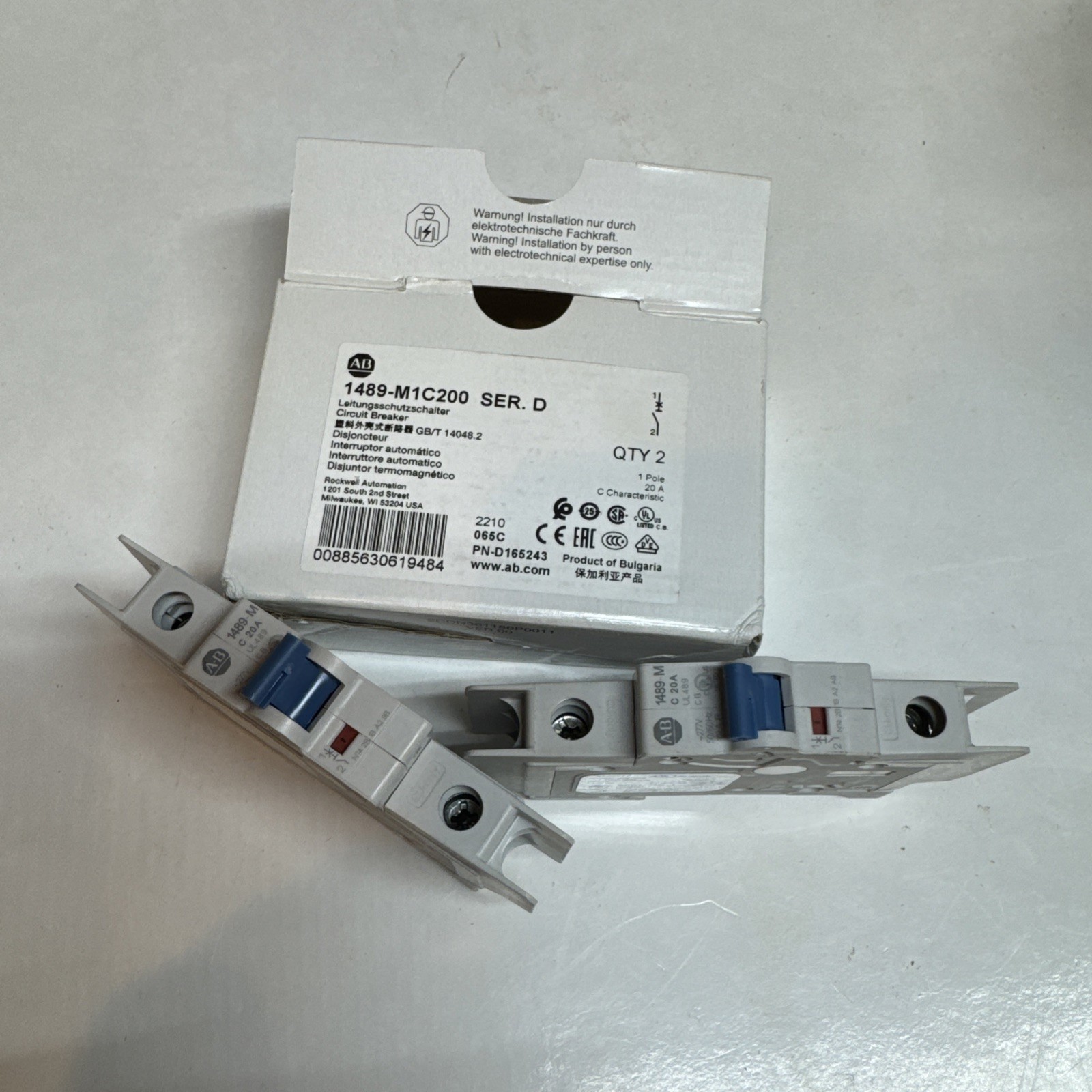 ALLEN BRADLEY 1489-M1C200 SER. D 277V 20A (PKG OF 2)