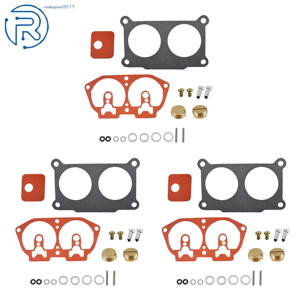 3× Carburetor Rebuild Kit 150 175 200 225 HP 86-95 For Outboard V-6 For Yamaha