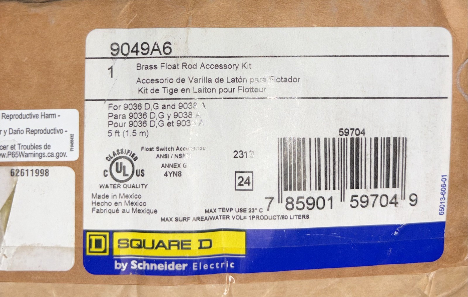 Square D Schneider 9049A6 Brass Float Rod