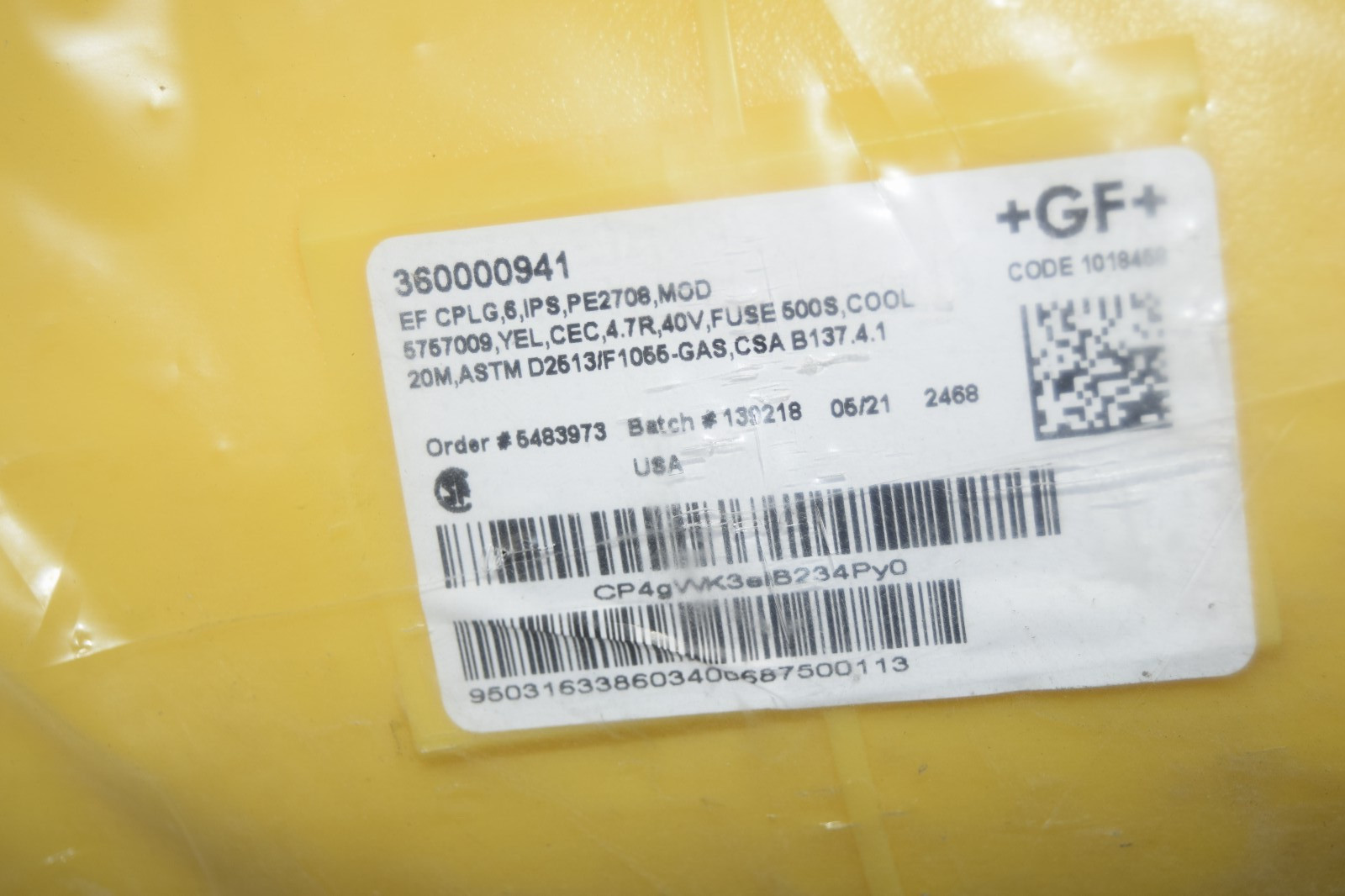 Georg Fischer Central Plastics Electrofusion Conduit Coupling 5757009 360000941