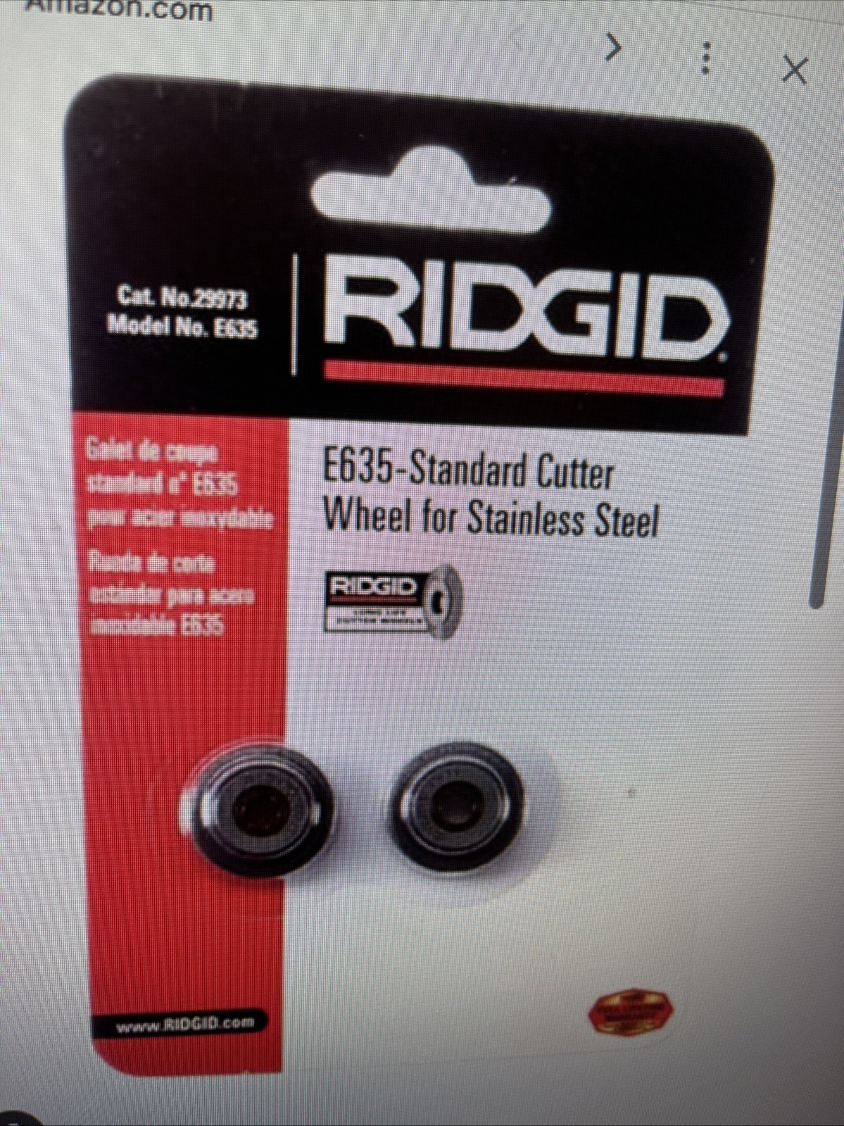 NEW 2 Pack Ridgid E635 Standard Cutting Wheel For Stainless Steel FAST FREE SHIP