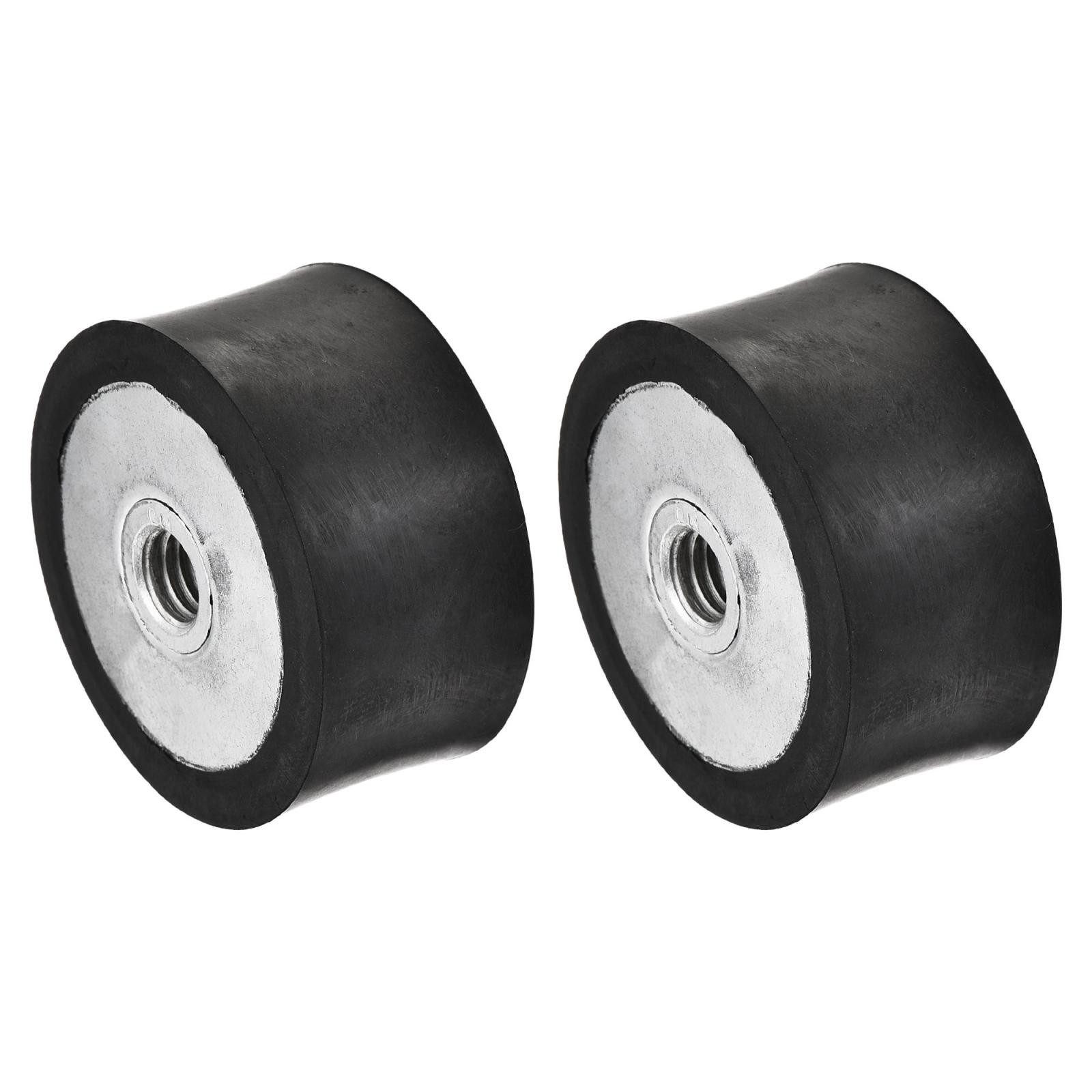 2pcs M8 Rubber Mounts Female Shock Absorber D40mm x H20mm