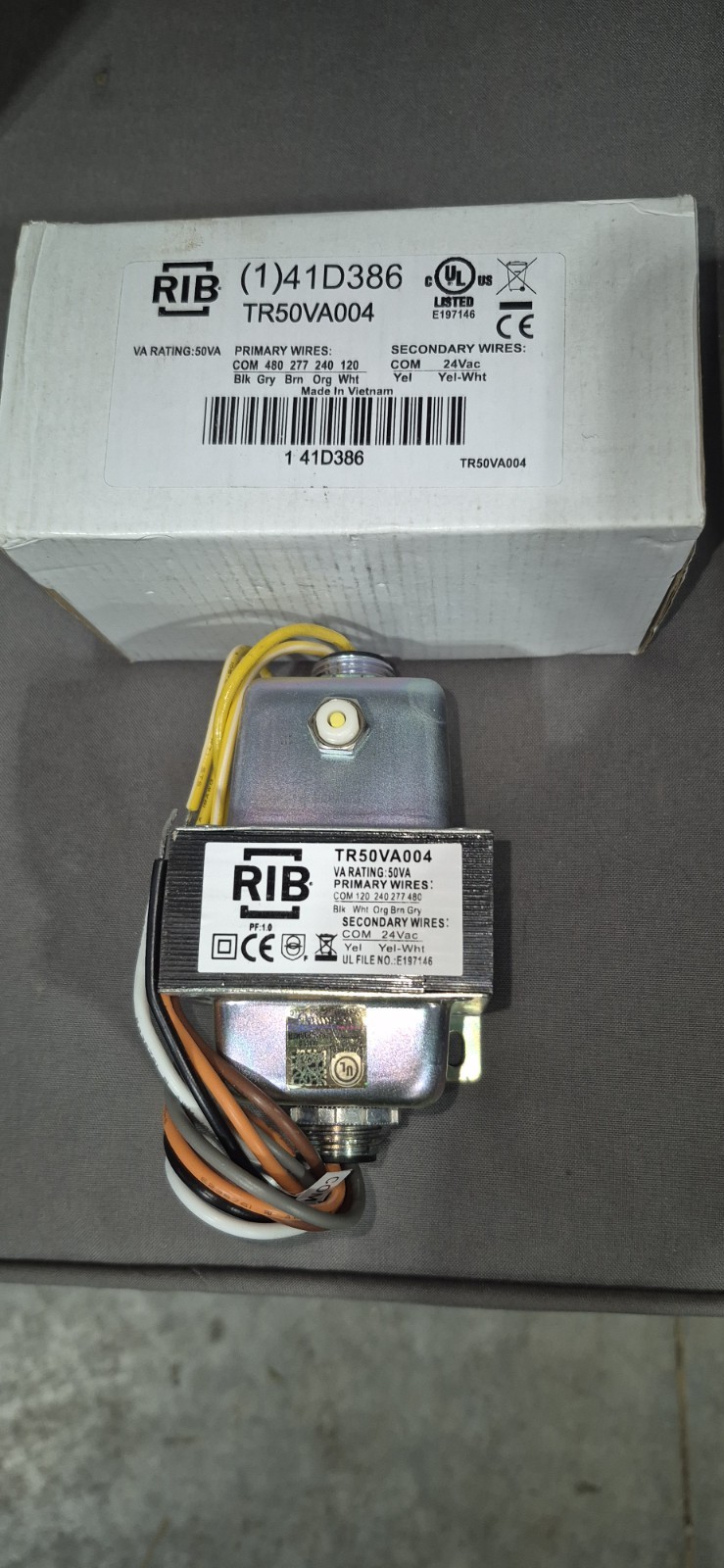RIB Functional Devices Transformer 50VA, TR50VA004, 41D386 NIB