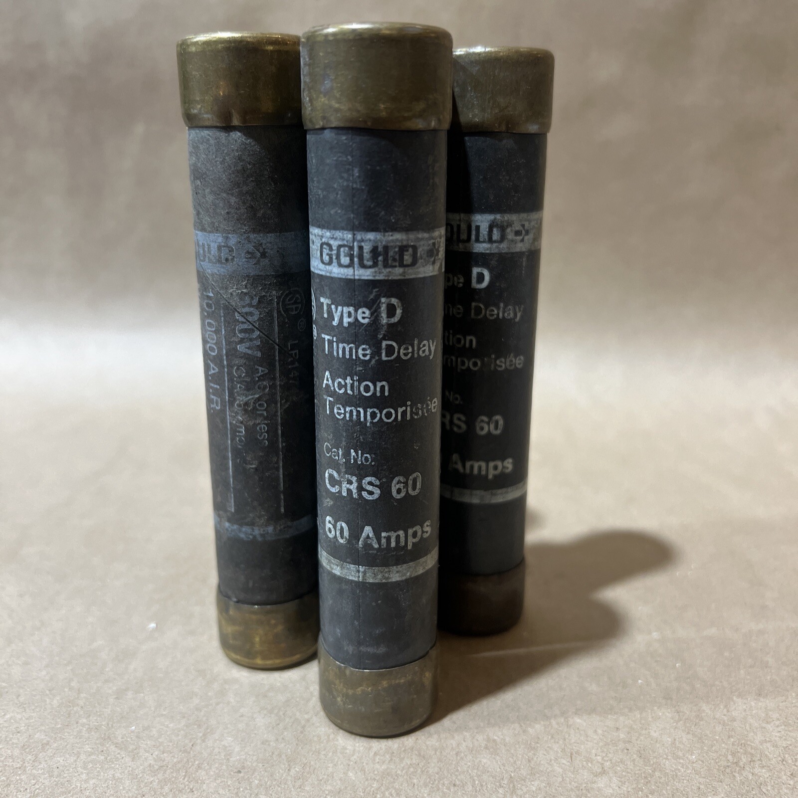 GOULD CRS 60 TYPE D TIME DELAY FUSE 60AMPS 600V lot of 5