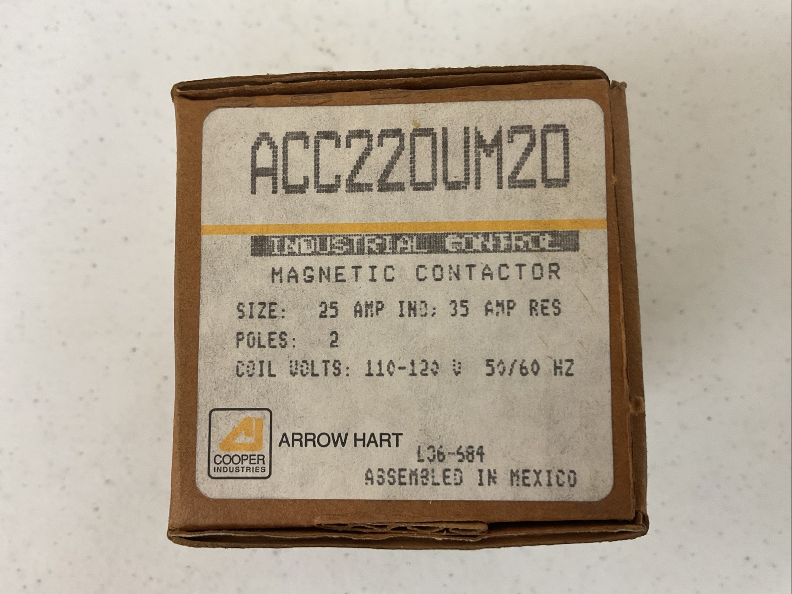 NEW ARROW HART ACC220U20/ACC220UM20 INDUSTRIAL CONTROL MAGNETIC CONTACTOR