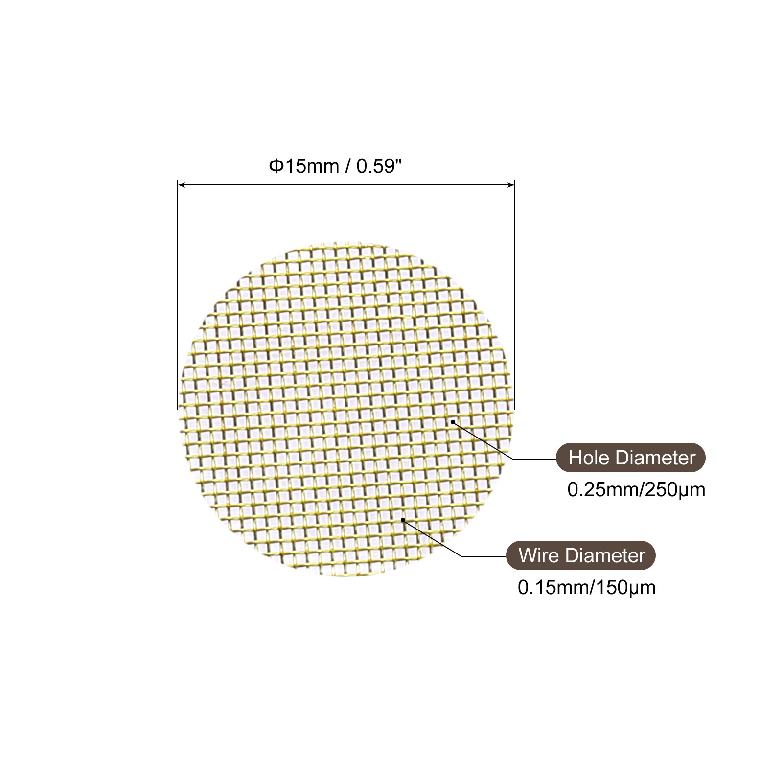 120 x Pipe Screen Brass Screens 9/16 Inch(15mm) Diameter for Pipe Filter