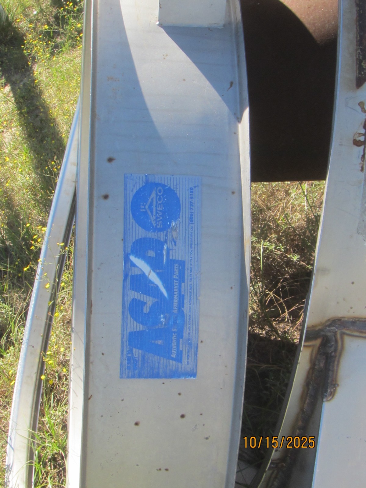 48″ round Sweco Stainless steel discharge frame piece. Used. Little to no wear.