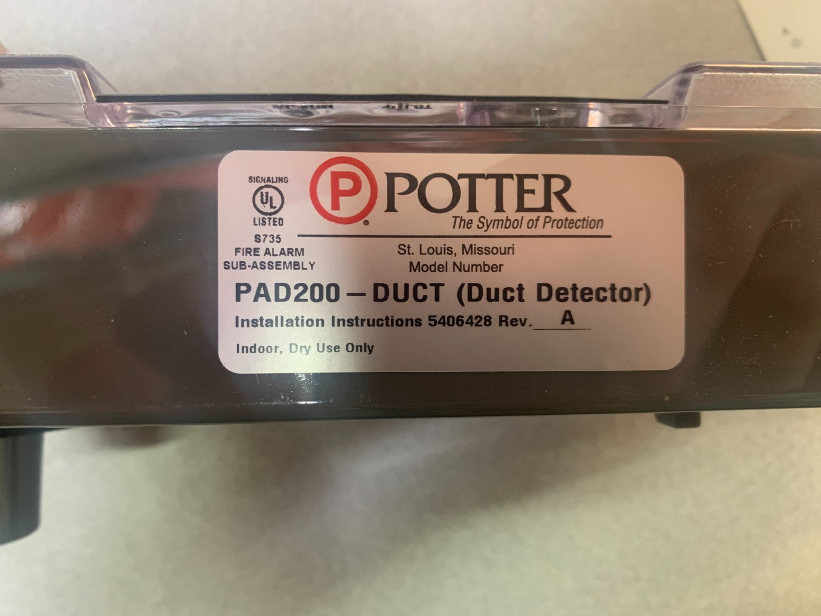 Potter PAD200-DUCT Duct Detector