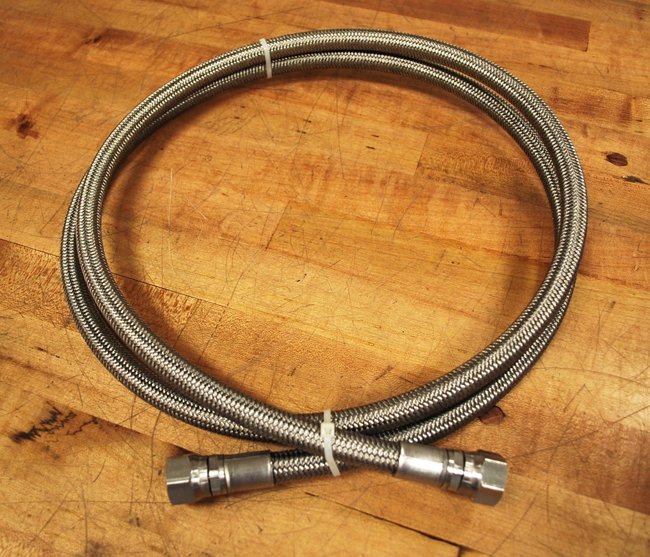 3/8″ ID x 80″ Stainless Steel Braided Hose with Compression Fittings – NEW
