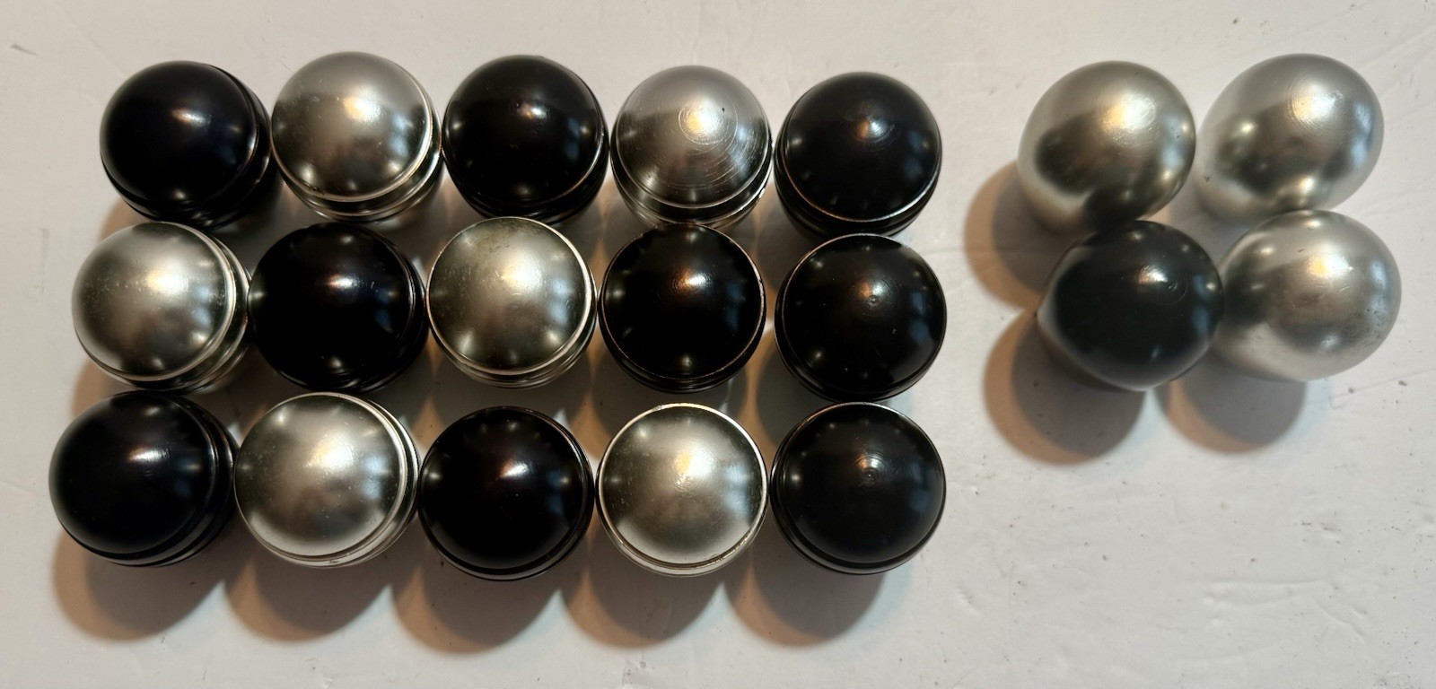 Vintage Lot 19 Machinery / Auto Knobs Machined Aluminum 3/8-24 Threaded 2.5 Oz.