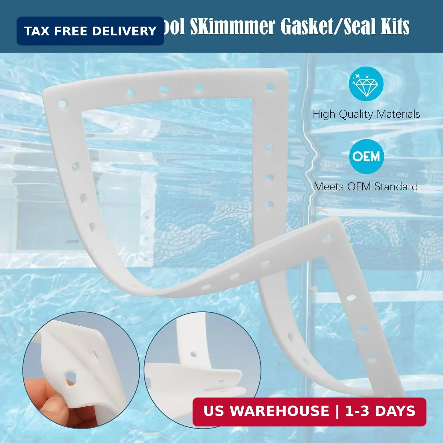 EAORBD Spx1091Gw Wide Mouth Above Ground Pool Skimmer Gasket for Hayward Spx1091