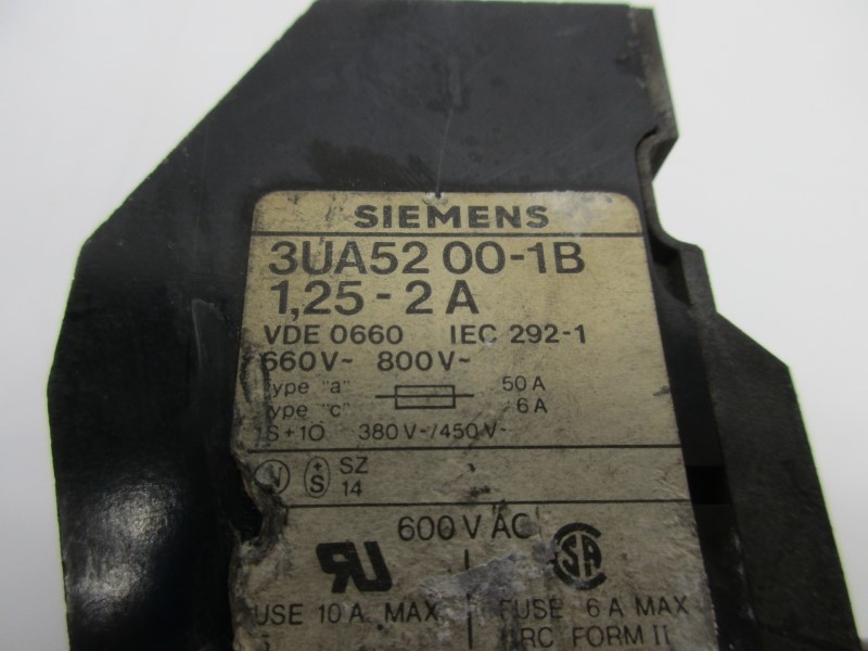 SIEMENS 3UA5200-1B 600VAC 1.25-2A UNMP