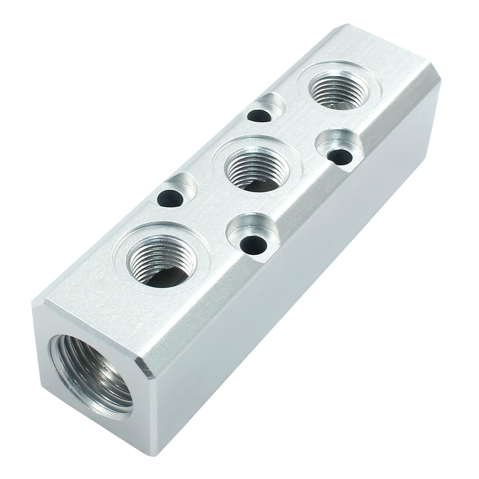 3 Way Pneumatic Manifold Air Distribution Block G1/2 Supply Port G1/4-Inch