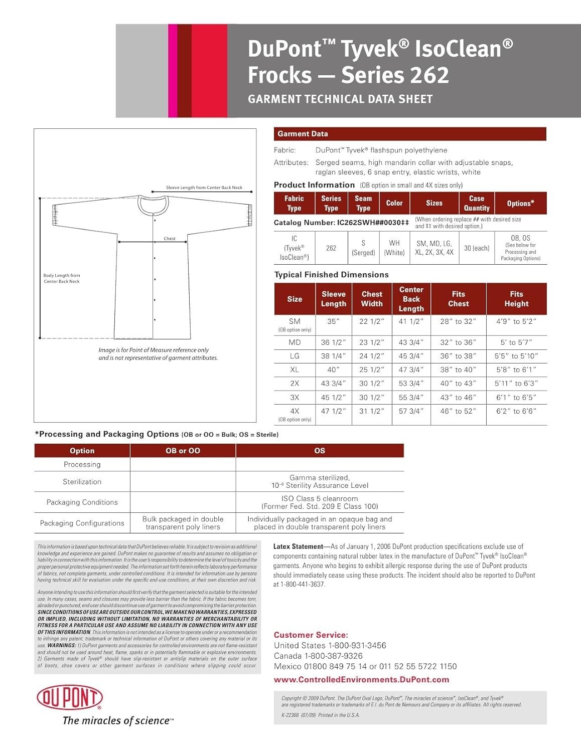 New Dupont White IC262SWH2X00300B Tyvek IsoClean Frock – Size 2XL Pack of 30