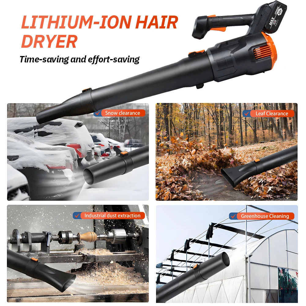 21V Electric Lithium-Ion Leaf Blower Cordless Blower Driveway Turbo Blower Porta