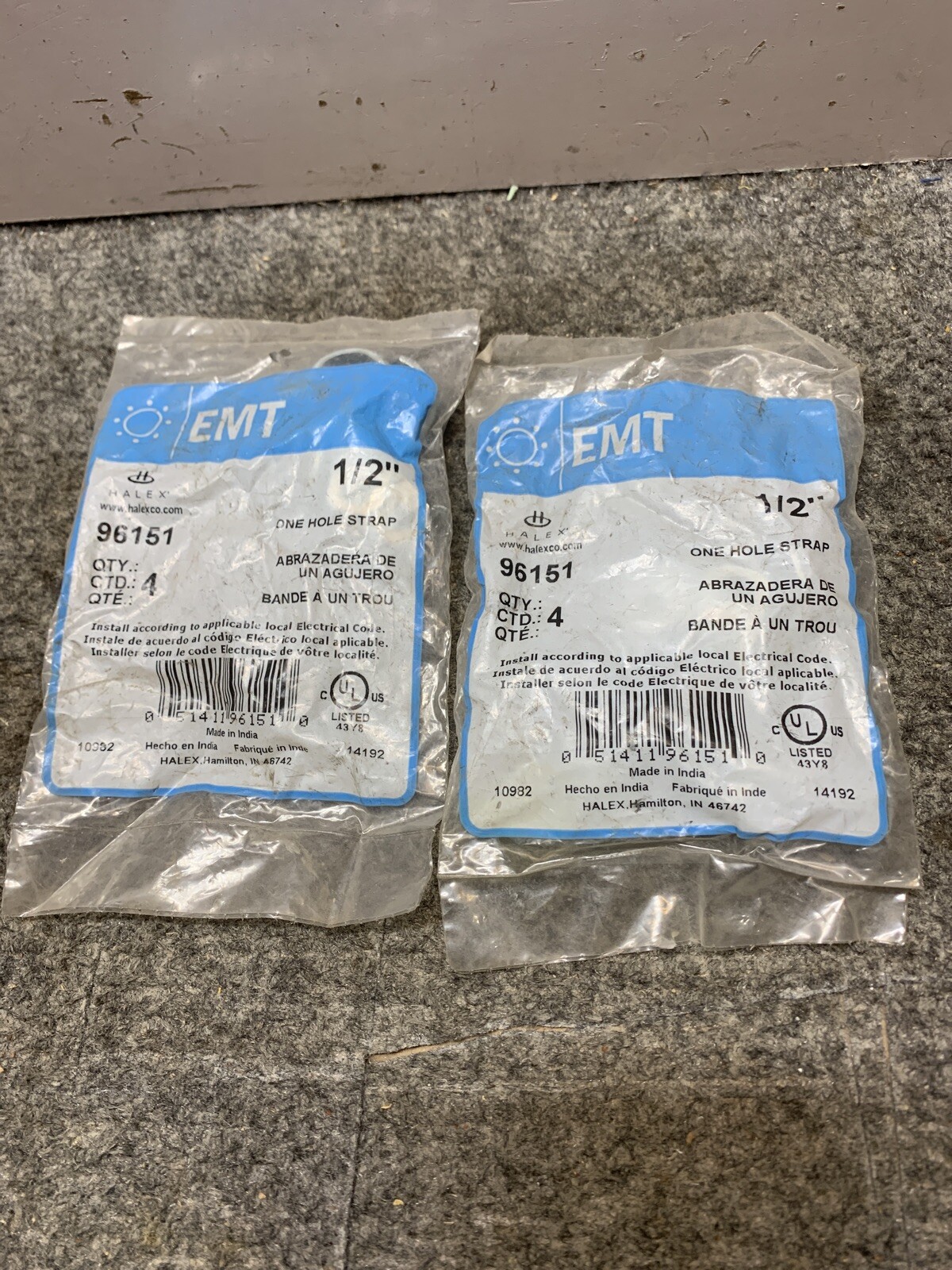 New lot of 8 Halex 96151 1/2″ EMT Strap