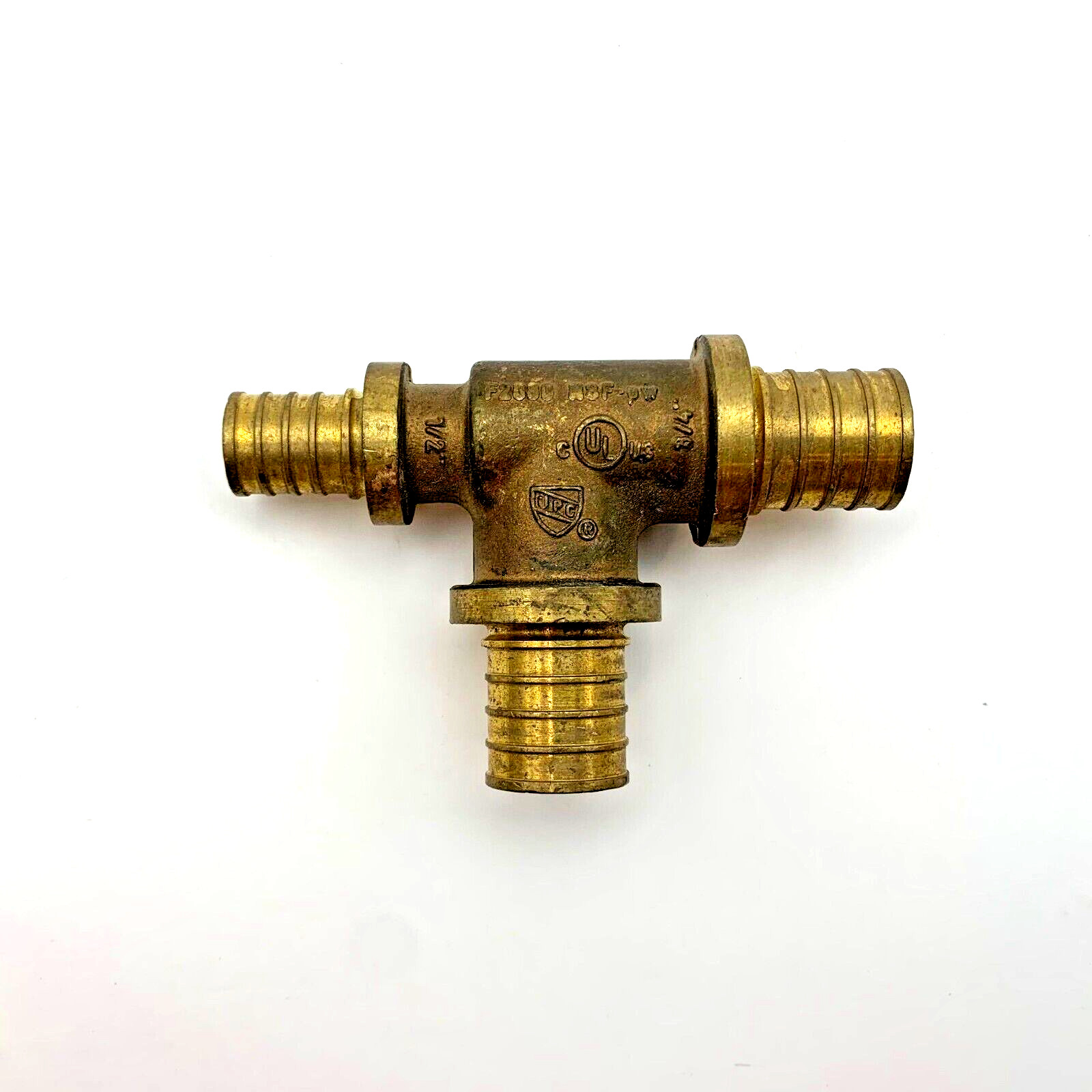 (2 Pack) Brass PEX Fitting 1/2″x3/4″x3/4″ Reducing Tee, Rehau Everloc, Lead Free