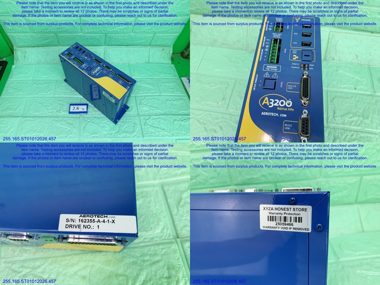AEROTECH NDRIVEHPE20-MXH Servo Amplifier as in photos, sn:9466, DHL