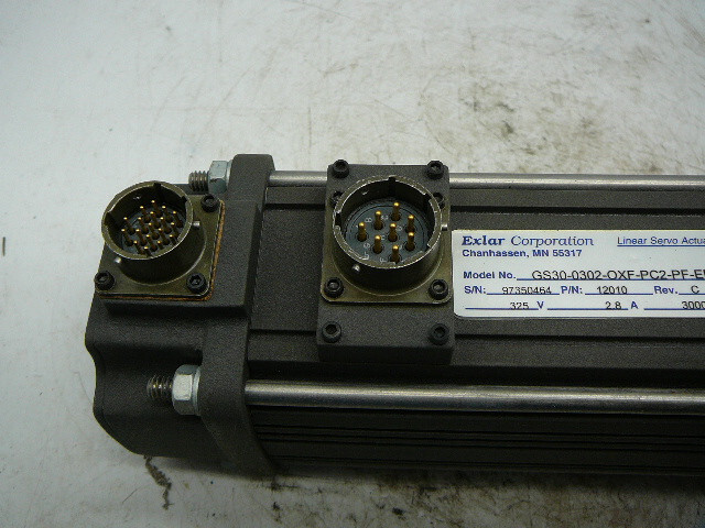 EXLAR CORP LINEAR ACTUATOR GS30-0302-OXF-PC2-PF-EB 325V 2.8A 3000RPM