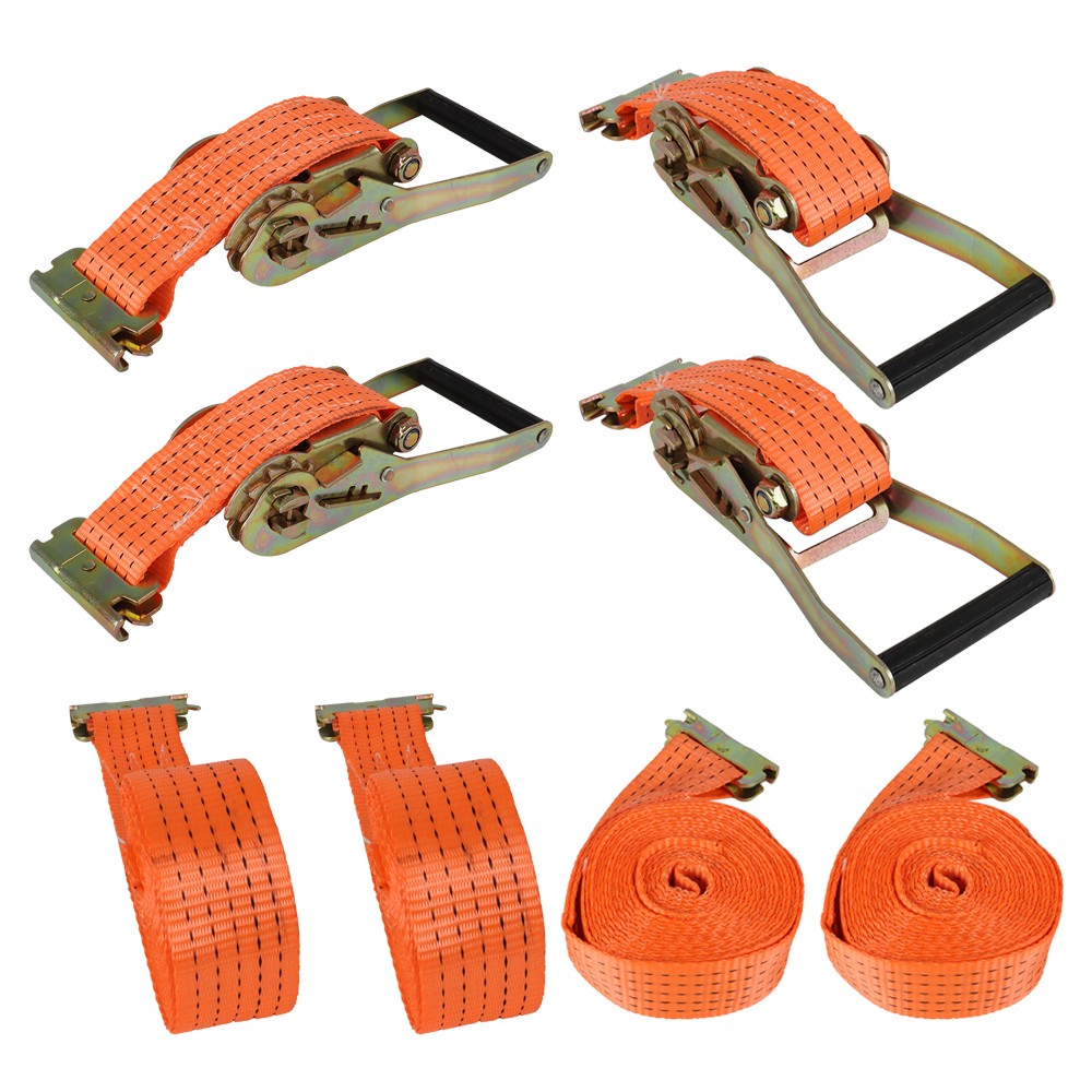 Truck Trailer Enclosed Cargo Van Straps 4 Pc 15′ E Track Ratchet Tie Down Strap