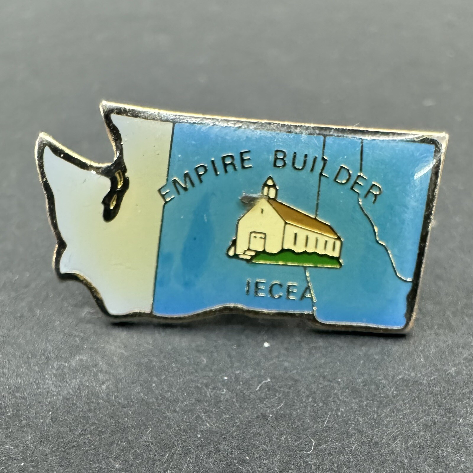 Vintage Pin Washington State Empire Builder IECEA White & Blue