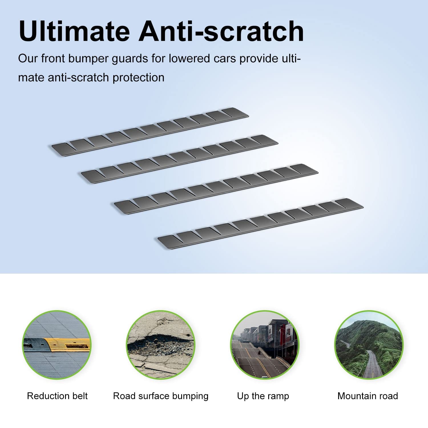 UOUSIYDSK Front Bumper Scrape Guard 8 Pack Car Universal Black Bumper Lips Sc…