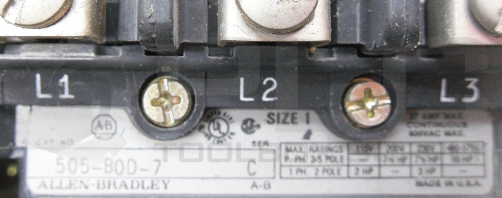 ALLEN BRADLEY 505-BOD-7 /C W/ CB236 W/ 40186-801-01 W/ 40410-326-52 W/ 595-AB /B