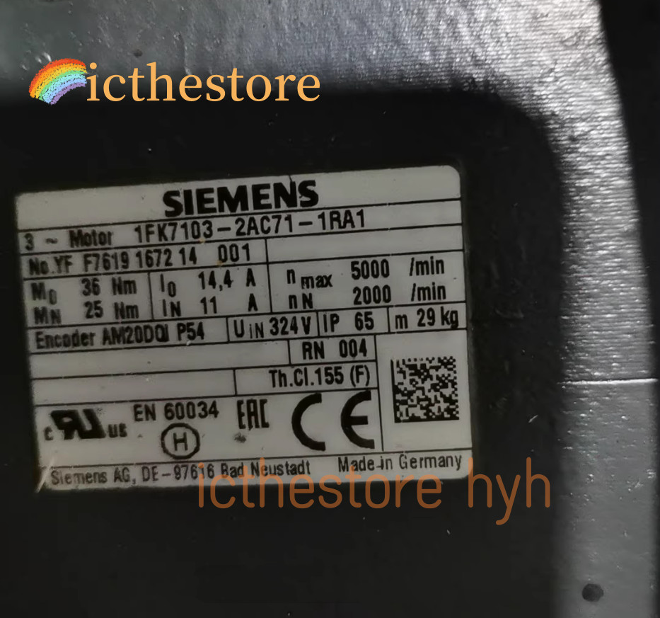 ✅🔥TEST OK 1FK7103-2AC71-1RA1 AM20DQI P54 380V 1Nm 5000/min，IP65 DHL or FedEX