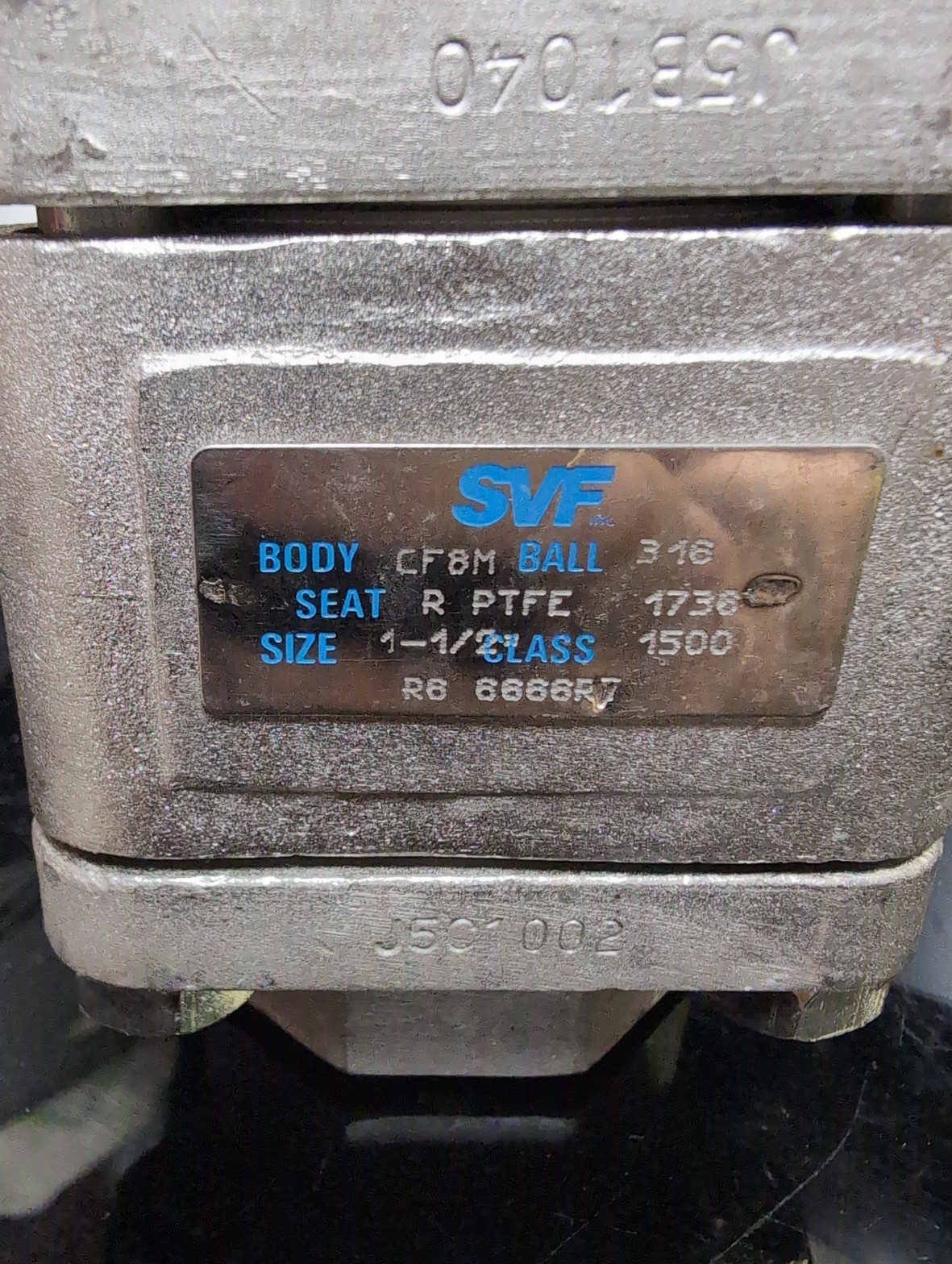 SVF Flow Controls R6 6666RV 1-1/2in Class 1500 CF8M Ball Valve NOS