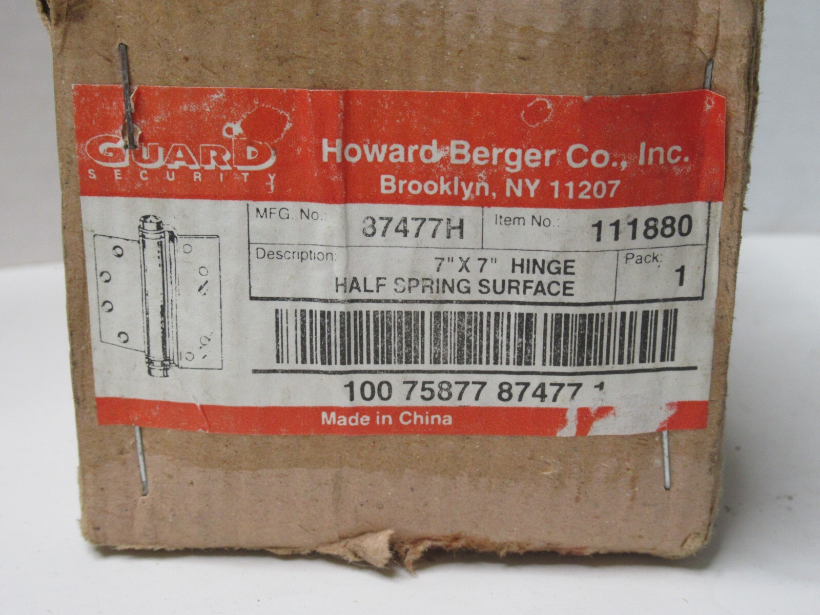 (NEW – Box 2) HOWARD-BERGER Co. 37477H 111880 7″ x 7″ Half Spring Surface Hinge