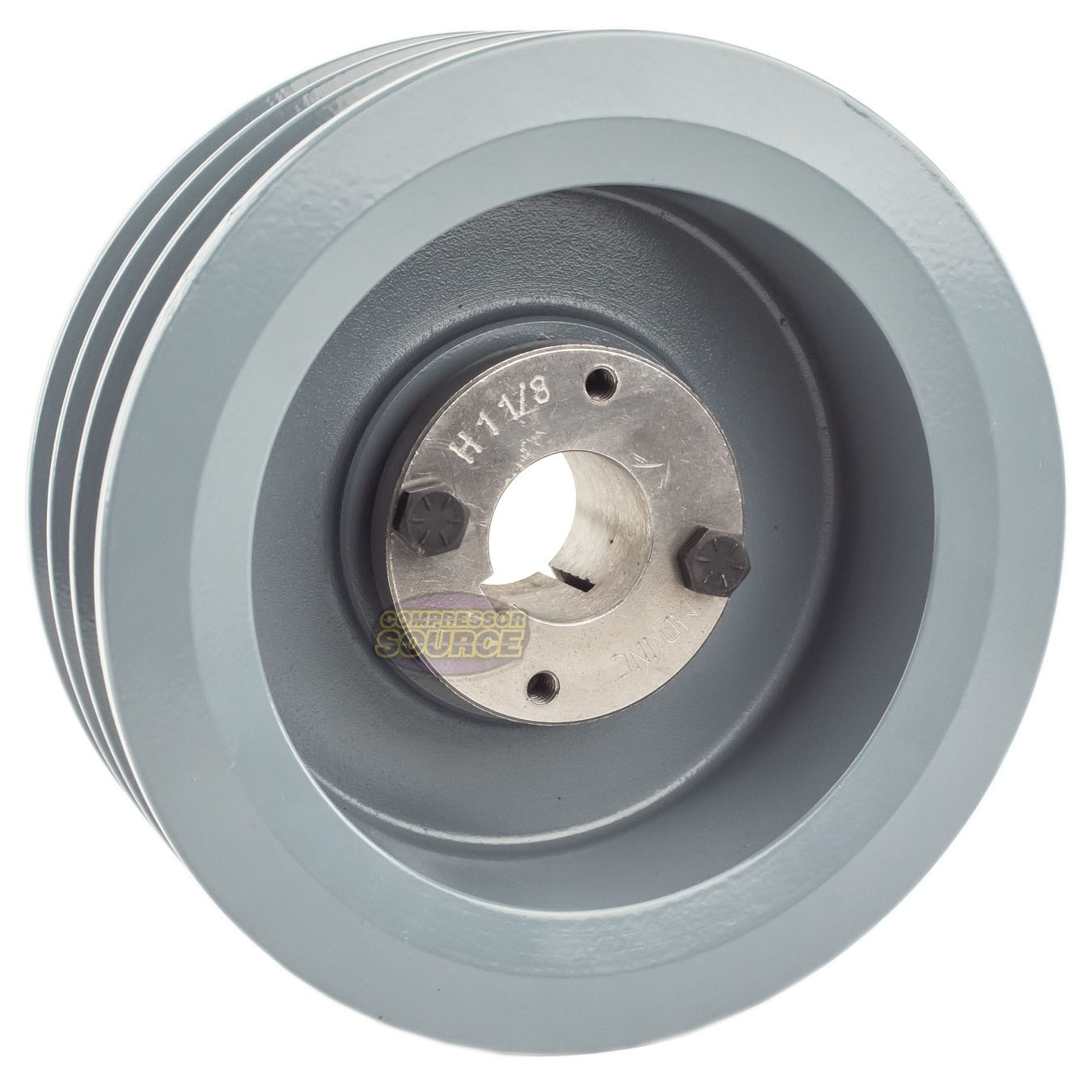 Cast Iron 6.5″ Triple Groove Pulley 3 Belt B Section 5L 1-1/8″ Sheave Bushing