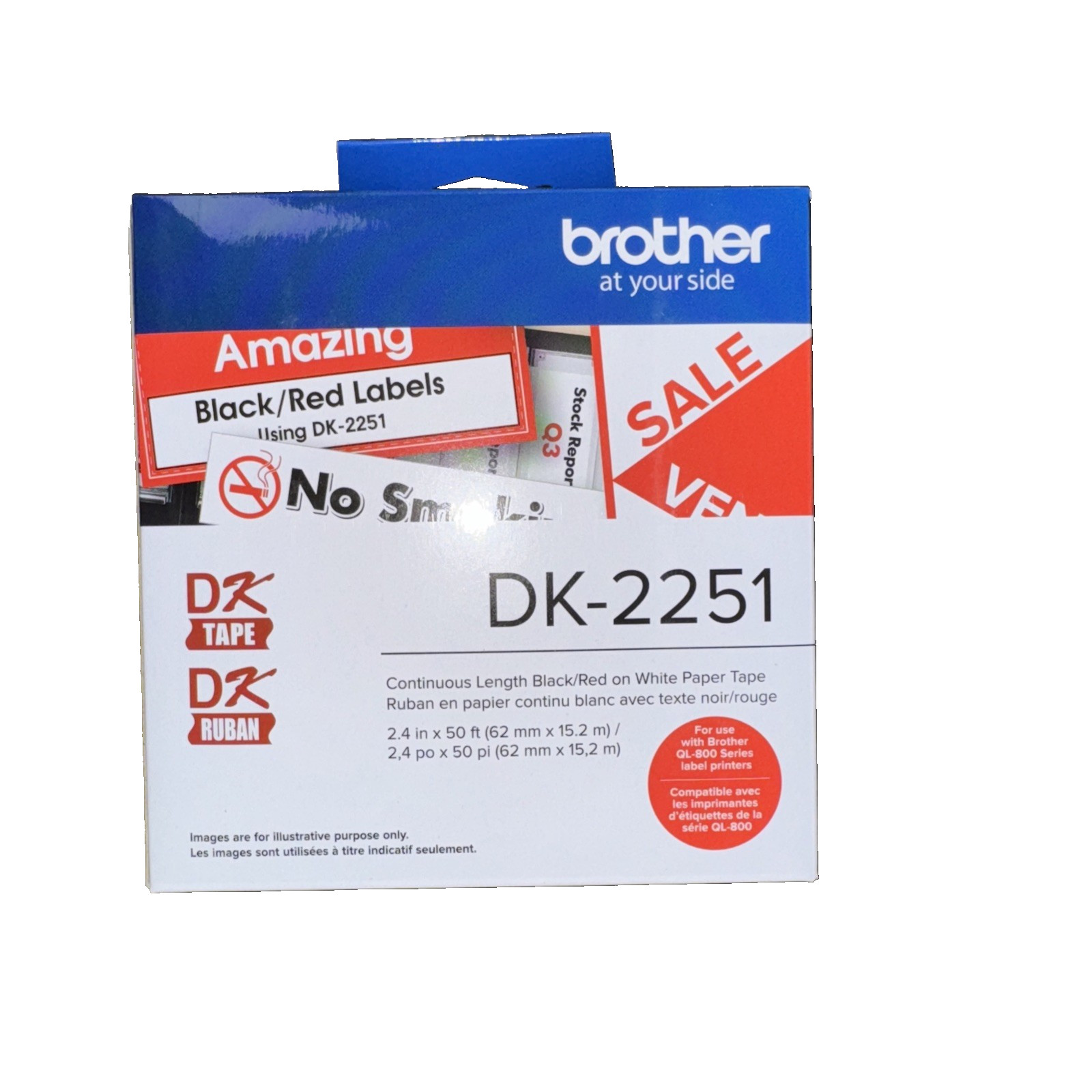 Brother DK2251 Continuous Paper Label Tape, 3 Pack