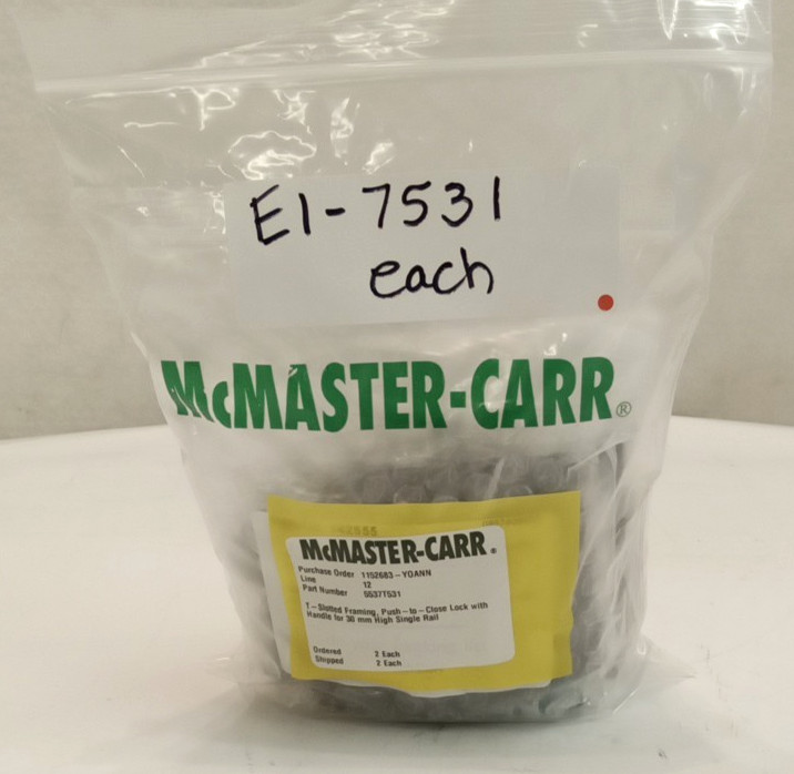 McMaster Carr 5537T531 T-Slot Frame PushToClose Lock w/Handle for 30mm High Rail