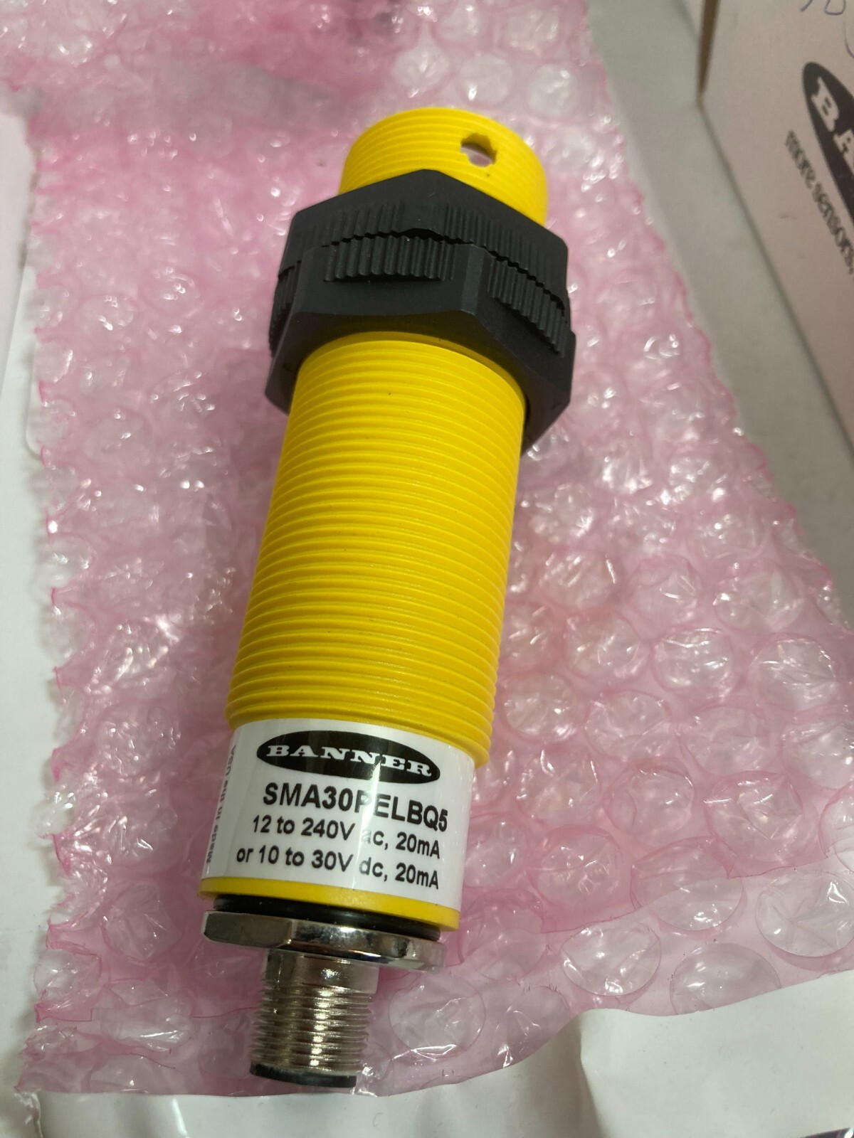 BANNER SMA30PELBQ5 BARREL SENSOR AC/DC EMITTER 12-240VAC 20MA 12-30VDC NIB