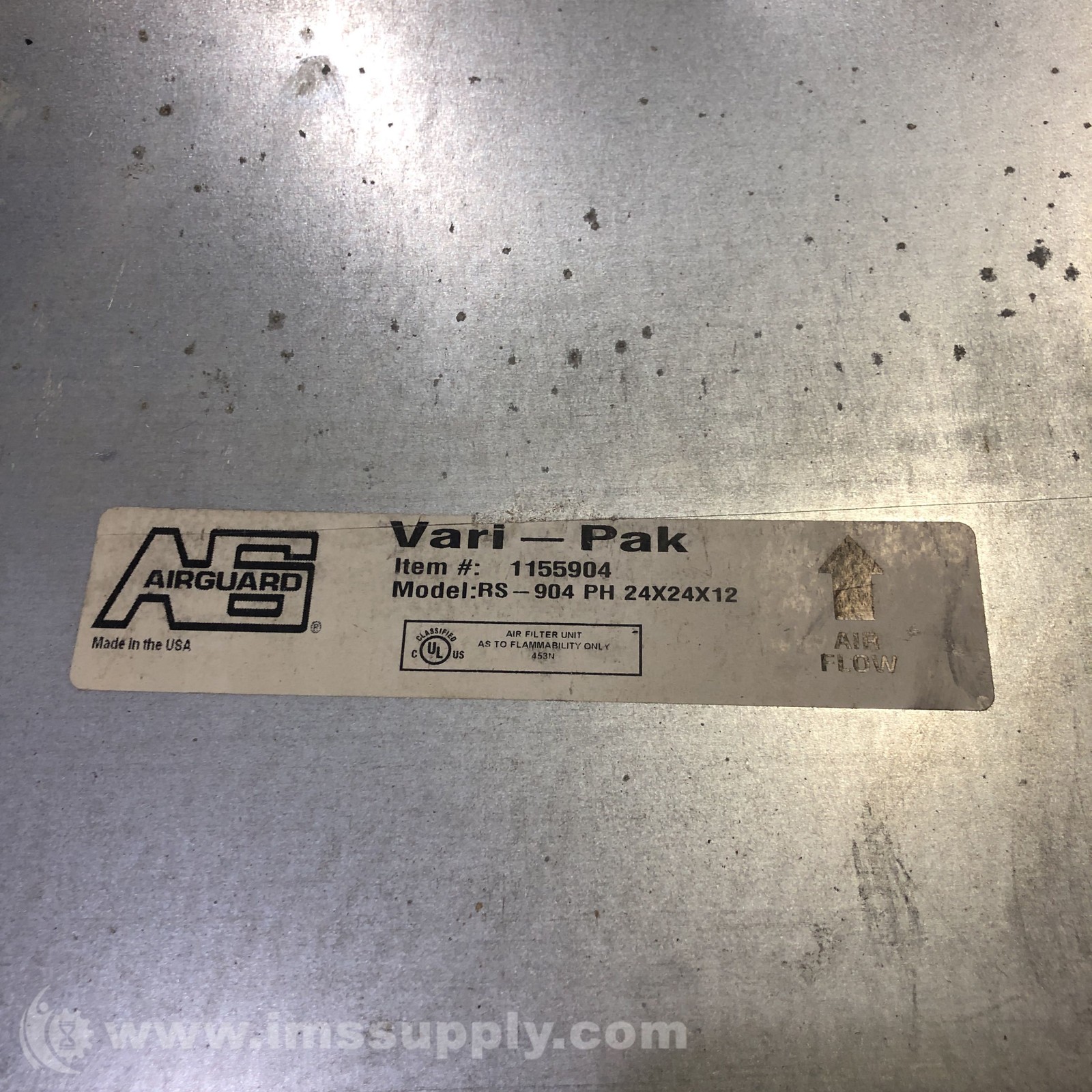AIRGUARD RS-904 PH 24X24X12 Nominal Air Filter Unit USIP
