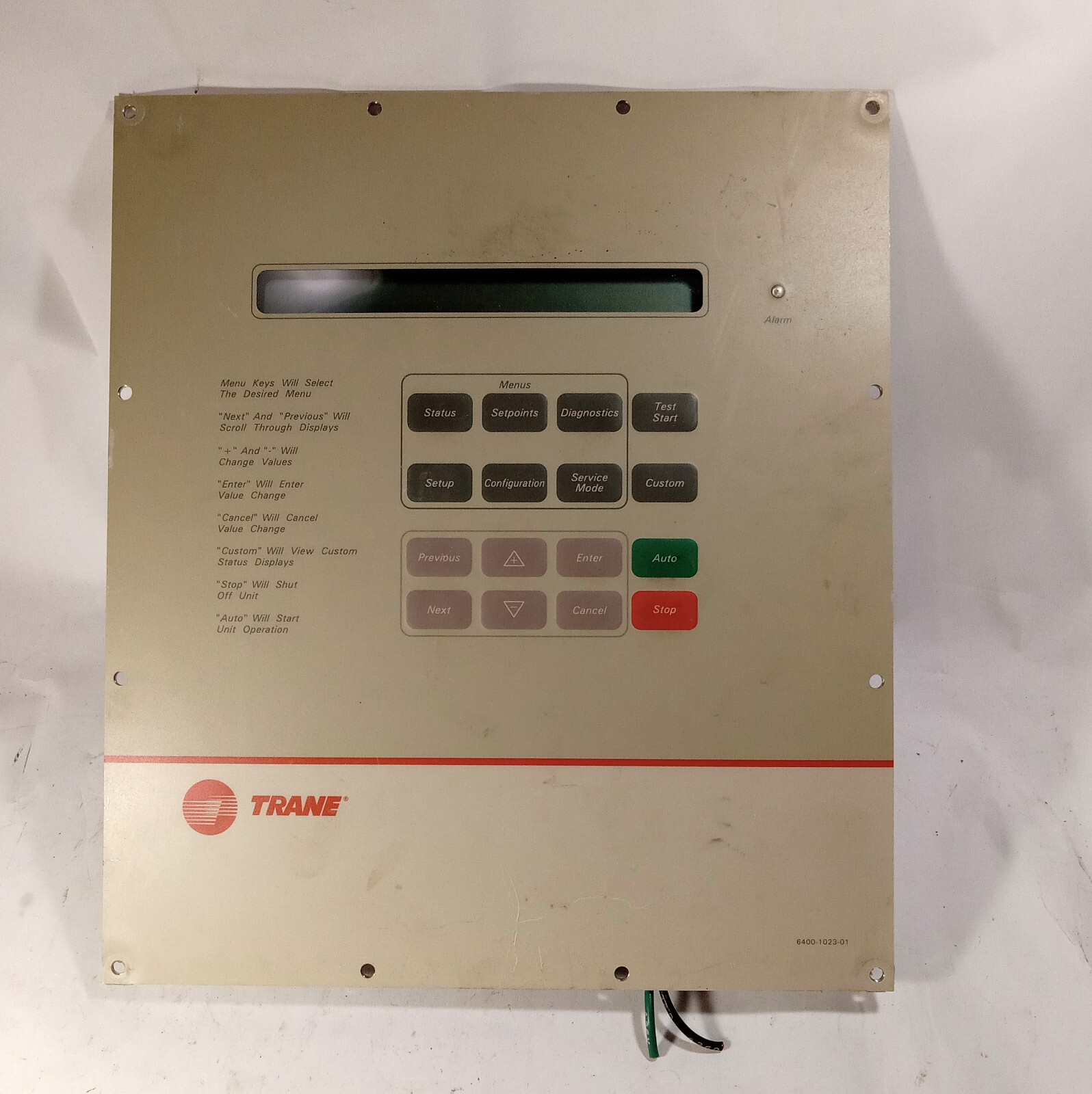 1 USED TRANE X13650780-06 REV G/ 6400-1023-01 CONTROL PANEL ***MAKE OFFER***